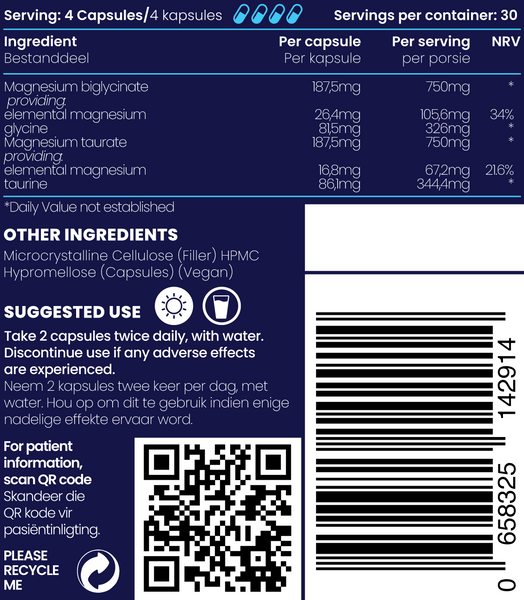 Genologix BodyMAG (Magnesium Biglycinate & Magnesium Taurate)