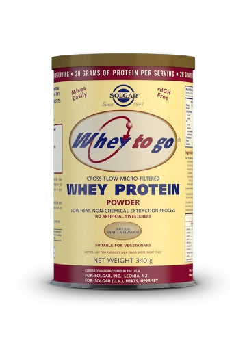 Solgar Whey To Go Natural Vanilla Flavour Protein Powder 340 g