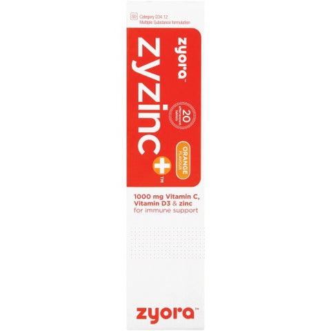 Zyora Zyzinc+ Fizzies - 20 Effervescent Tablets