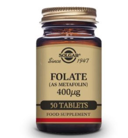 Solgar Folate 400 μg (as Metafolin ®) Tablets-Pack of 50 exp 09/22