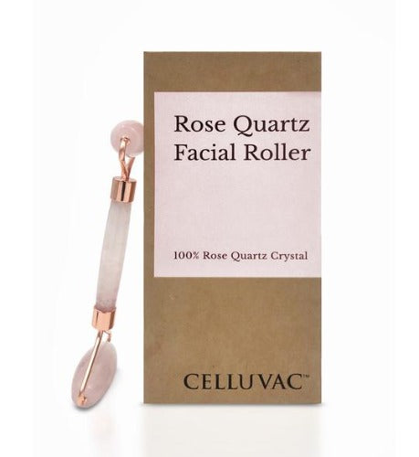Rose Quartz Facial Roller - 100% Rose Quartz Crystal