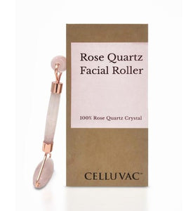 Rose Quartz Facial Roller - 100% Rose Quartz Crystal