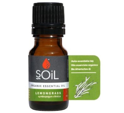 Soil Organic Lemongrass Oil (Cymbopogon citratus) 10ml