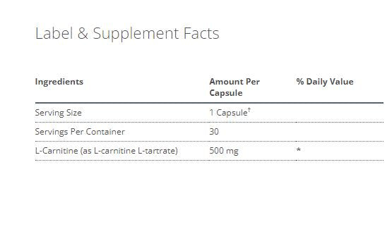 Metagenics L Carnitine 30's