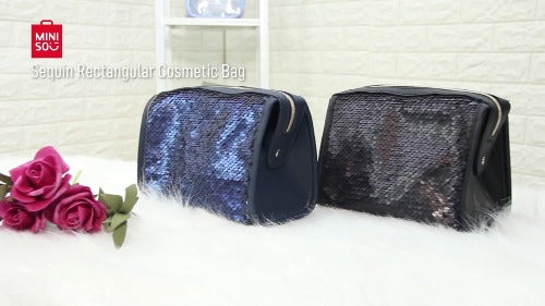 Sequence cosmetic bag- black and blue