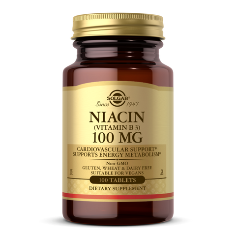 Solgar Niacin (Vitamin B3) 100 mg Tablets-Pack of 100
