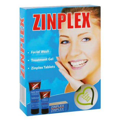 Zinplex Combo Pack - Facial Wash, Treatment Gel and 120s Tablets
